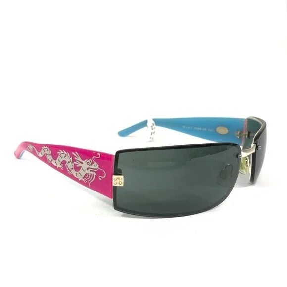 Coco Song Sunglasses COME ON Col.1 Blue Pink Square Frames with Green Lenses